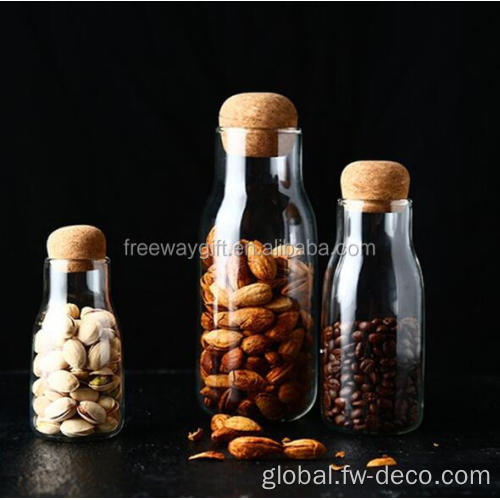 Storage Jar Spice Jar glass jar water bottle with cork Supplier
